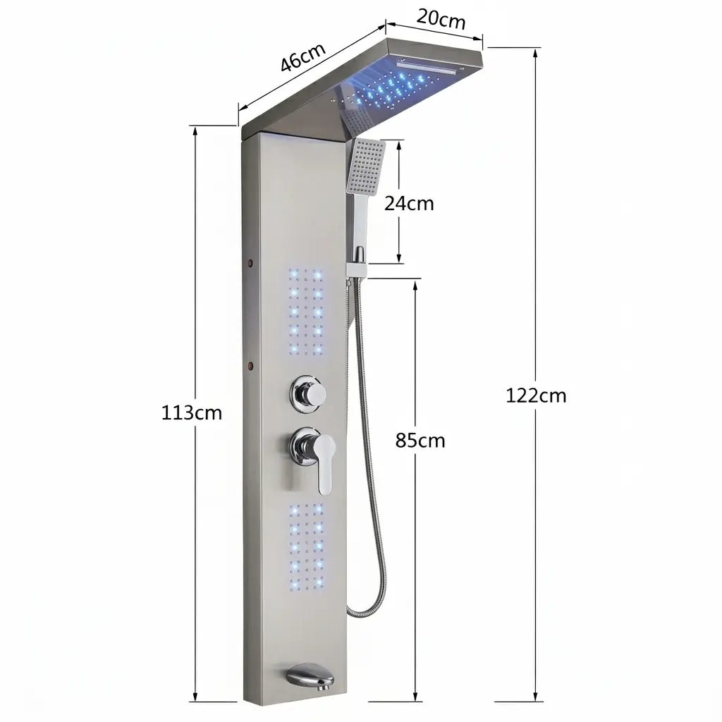 Colonne de douche hydromassante chrome