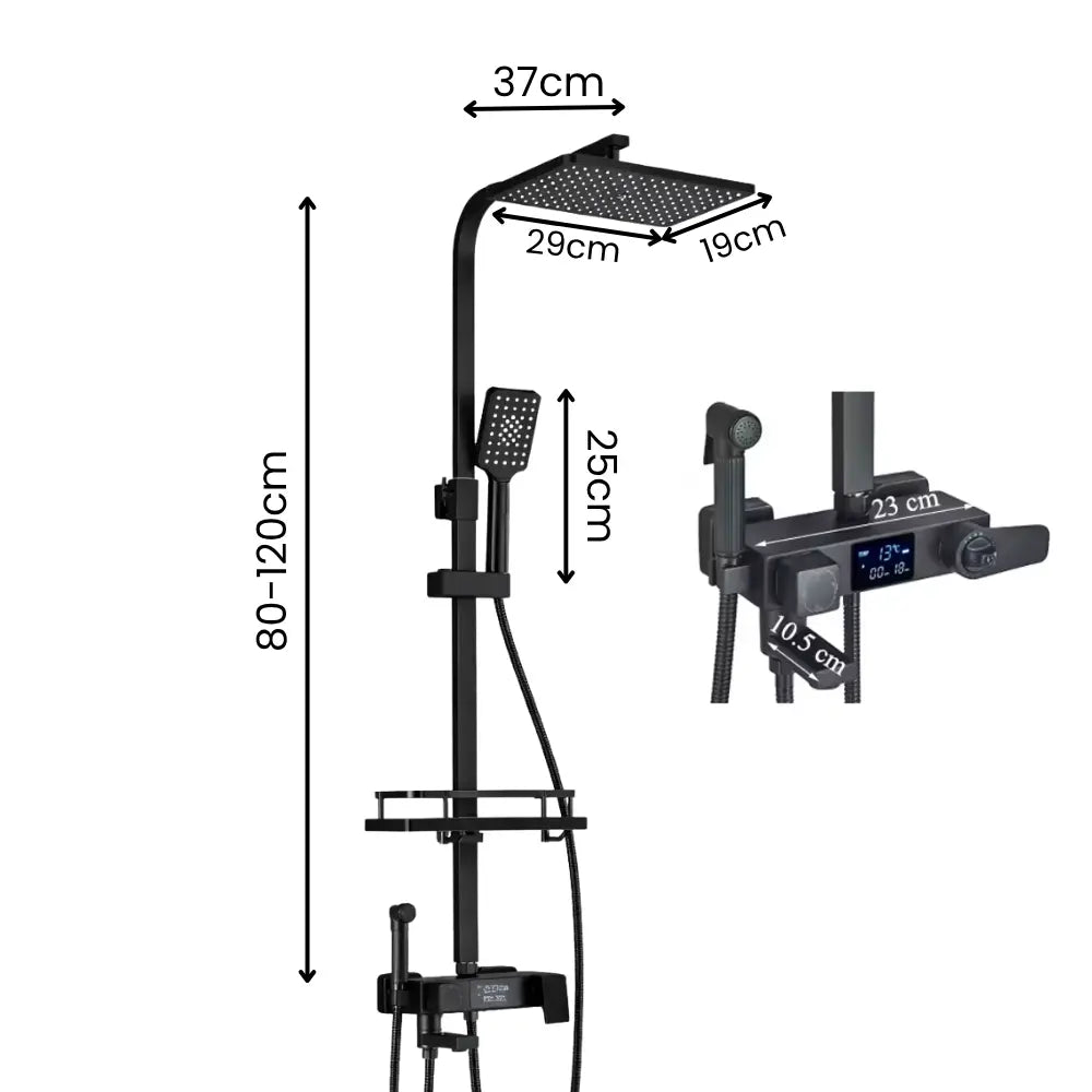 Colonne de douche thermostatique noir mat