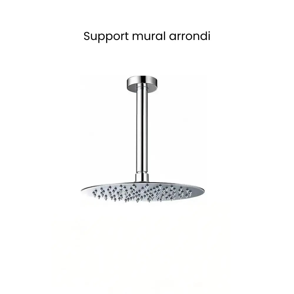 Colonne de douche encastrée chrome – boîtier thermostatique rond à deux molettes