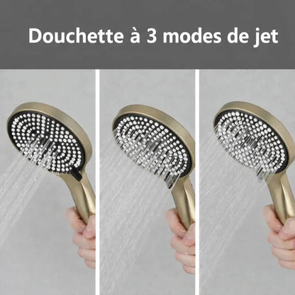 Colonne de douche thermostatique or brossé