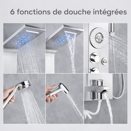 Colonne de douche hydromassante inox brossé