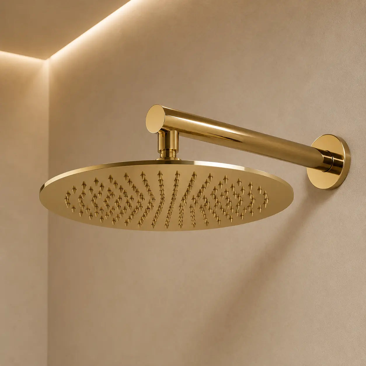 Colonne de douche encastrée dorée