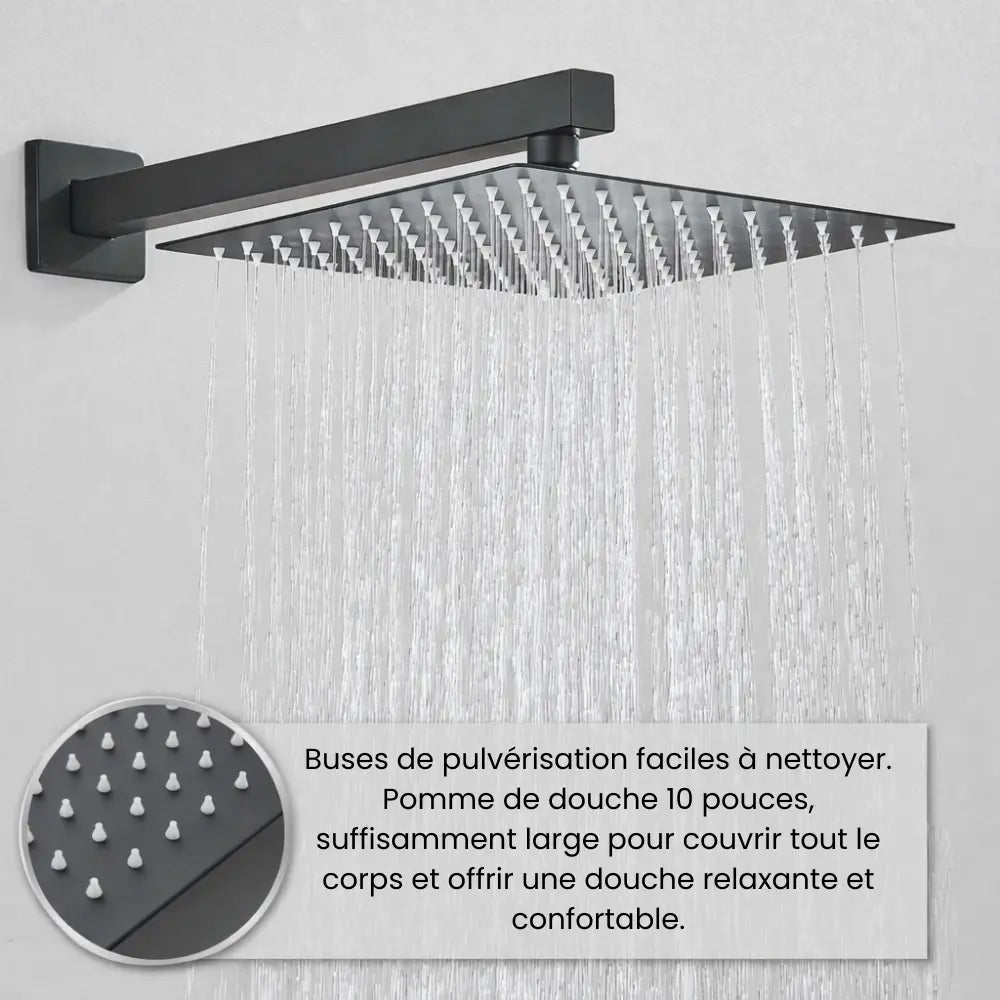 Colonne de douche encastrée noir mat