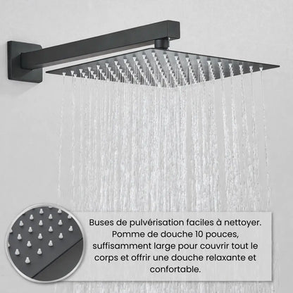 Colonne de douche encastrée noir mat
