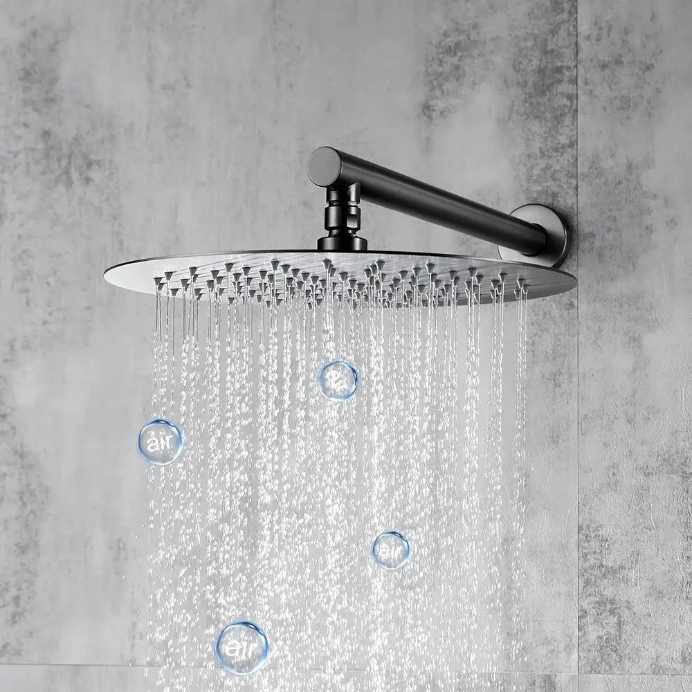 Colonne de douche encastrée gris brossé