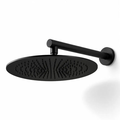 Colonne de douche encastrée noir mat – tête de pluie et mitigeur cylindrique