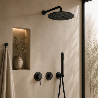 Colonne de douche encastrée noir mat