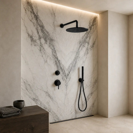 Colonne de douche encastrée noir mat