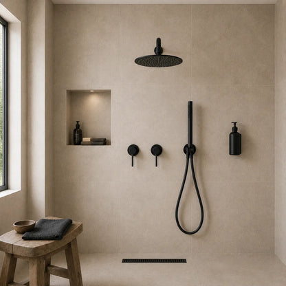 Colonne de douche encastrée noir mat