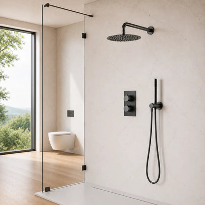 Colonne de douche encastrée gris brossé