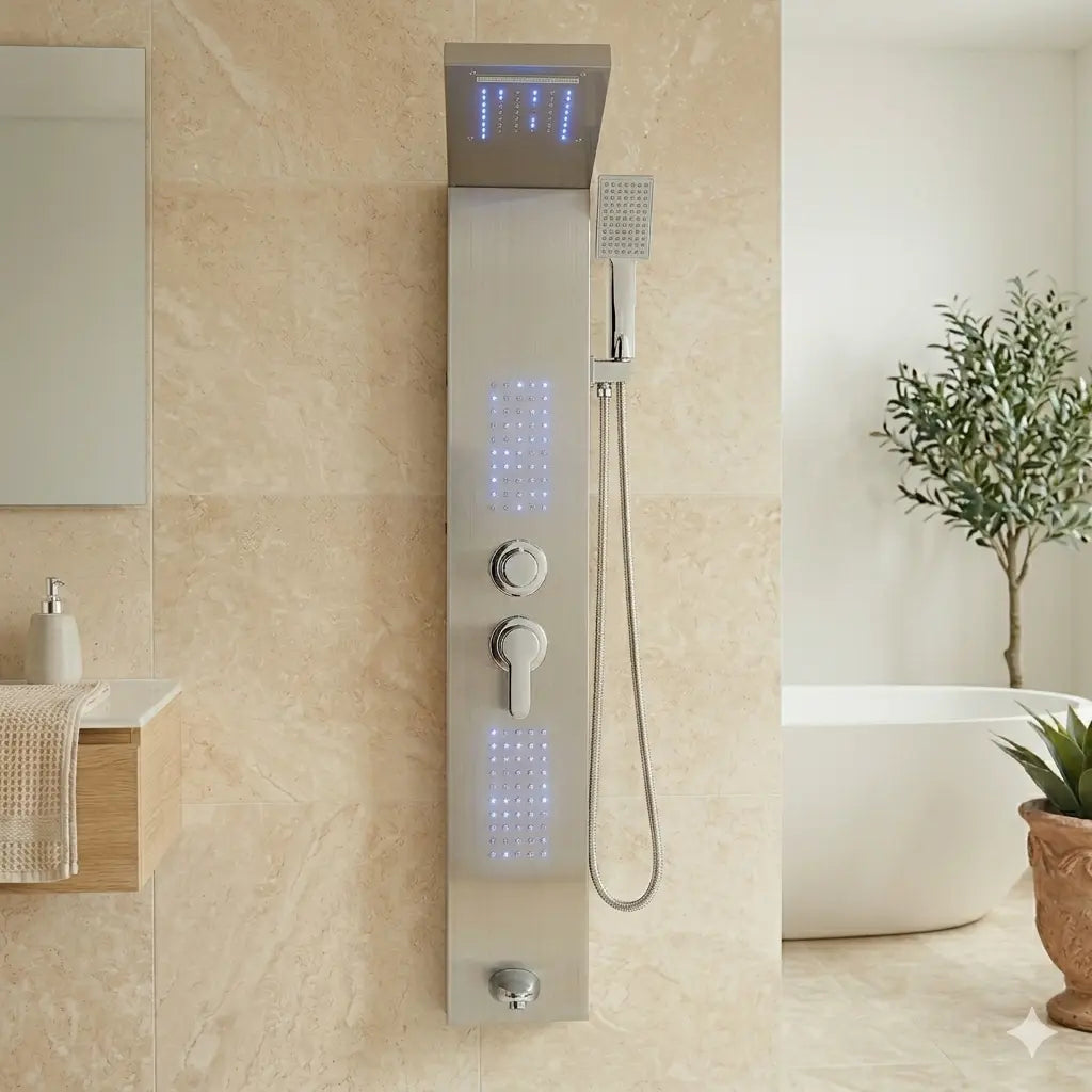 Colonne de douche hydromassante chrome