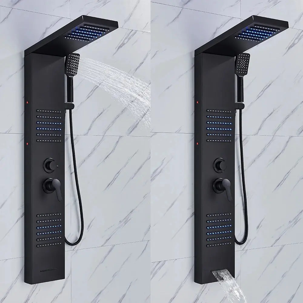 Colonne de douche hydromassante noir mat