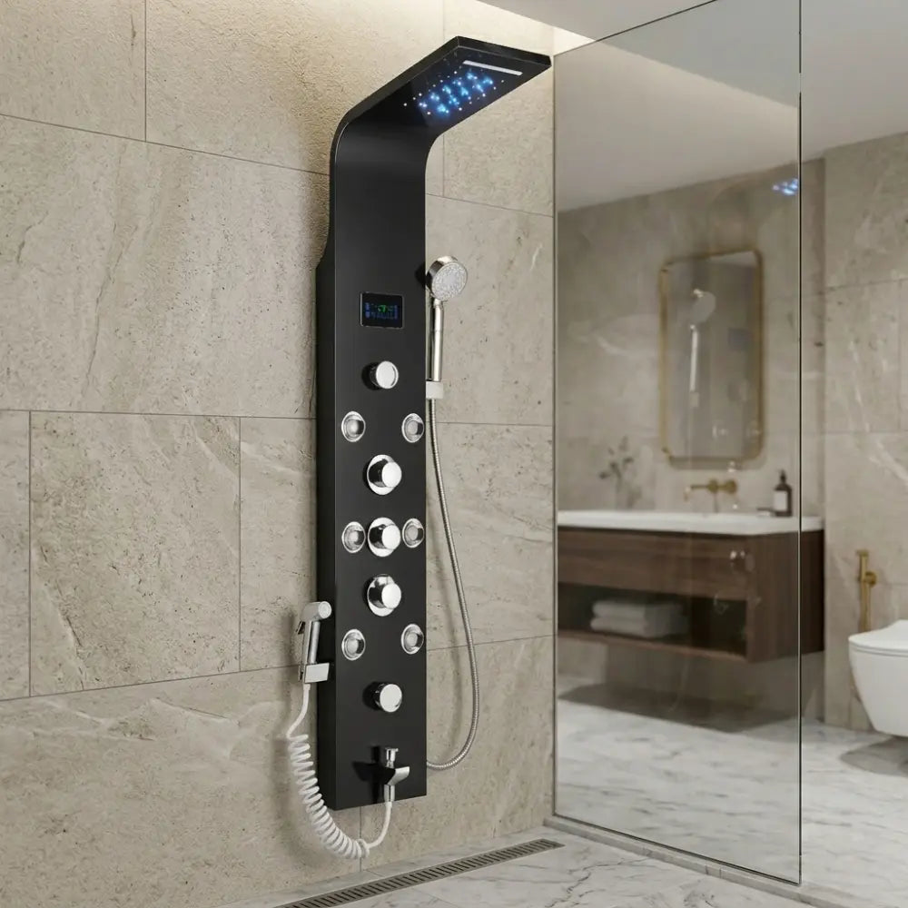 Colonne de douche hydromassante noir mat