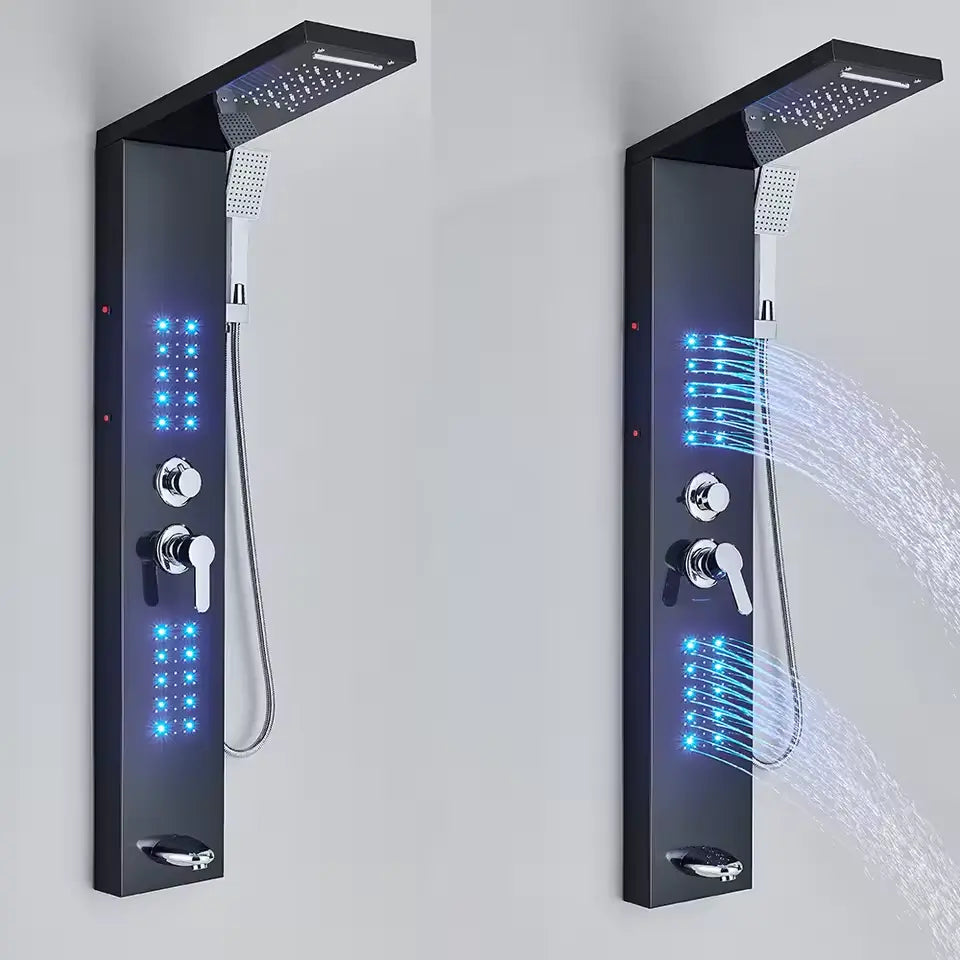 Colonne de douche hydromassante noir mat
