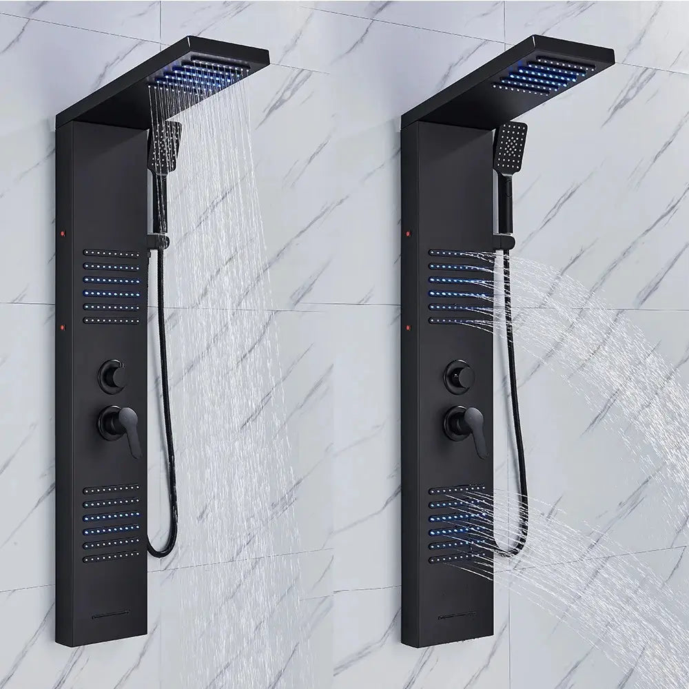 Colonne de douche hydromassante noir mat