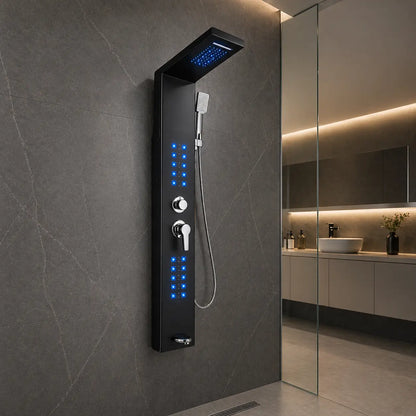 Colonne de douche hydromassante noir mat