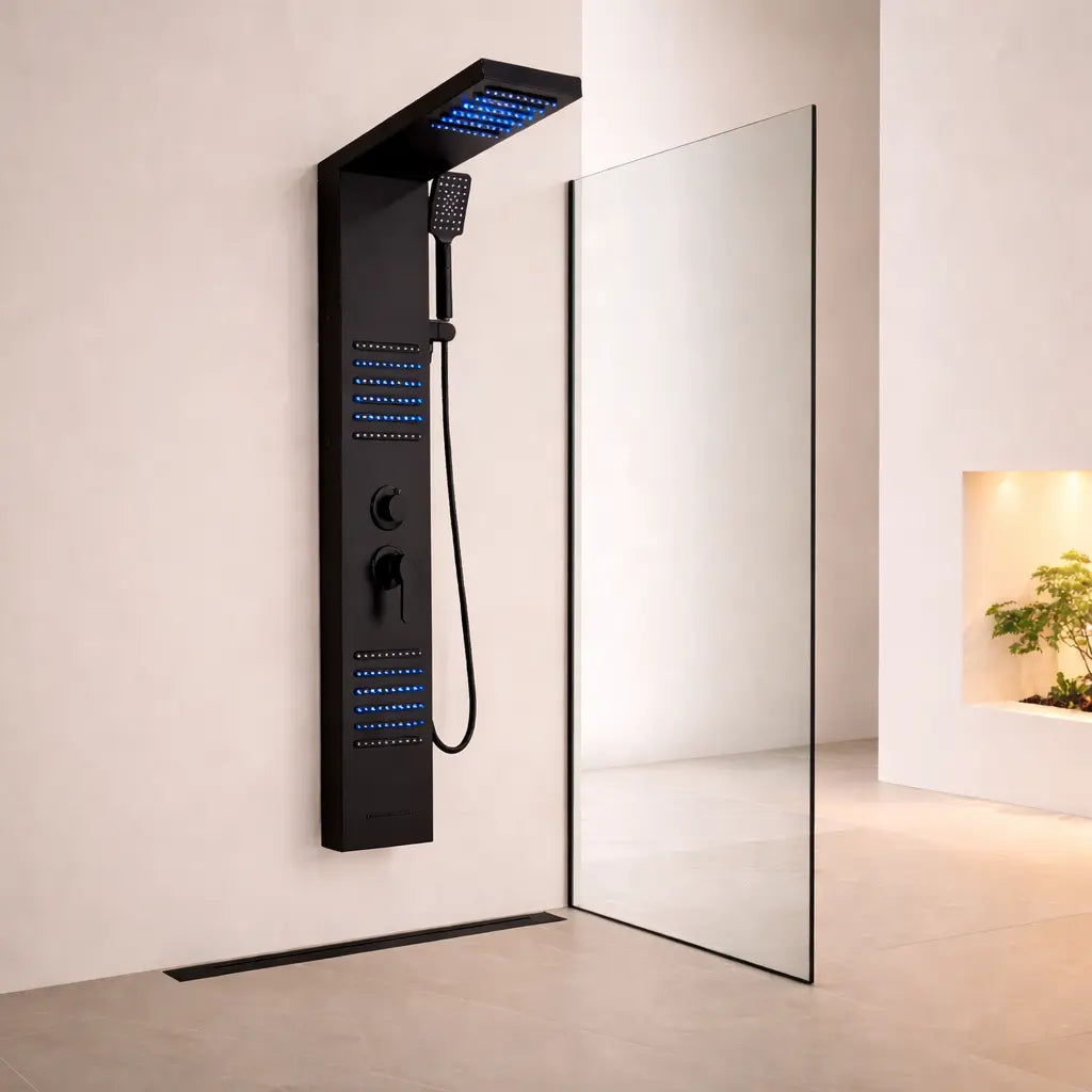 Colonne de douche hydromassante noir mat