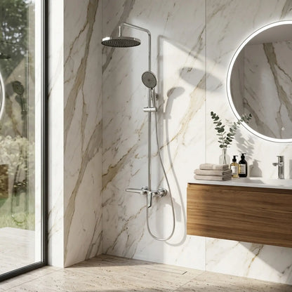 Colonne de douche thermostatique chrome