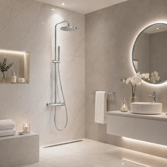 Colonne de douche thermostatique chrome