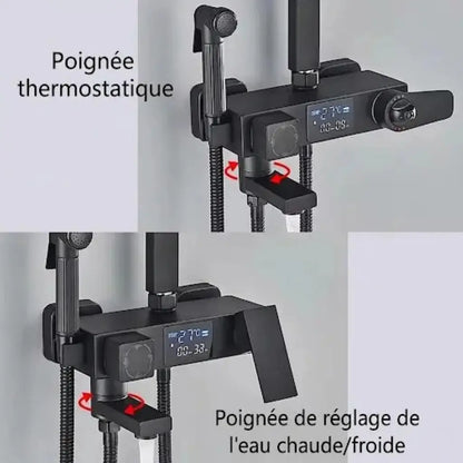 Colonne de douche thermostatique noir mat