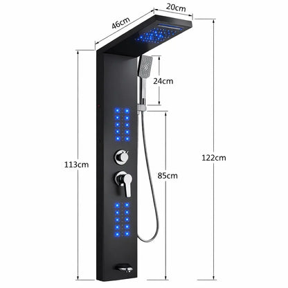 Colonne de douche hydromassante noir mat