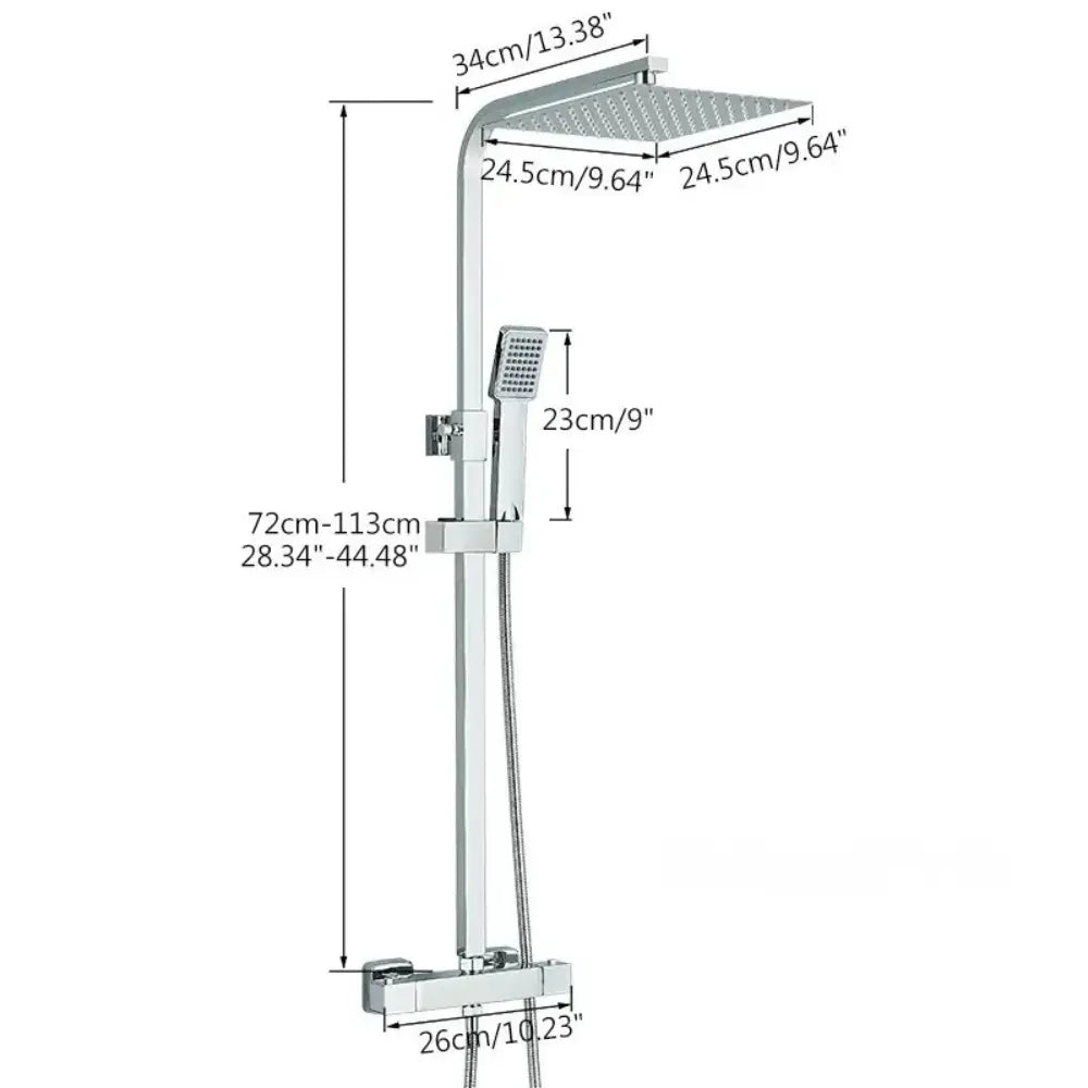 Colonne de douche thermostatique chrome