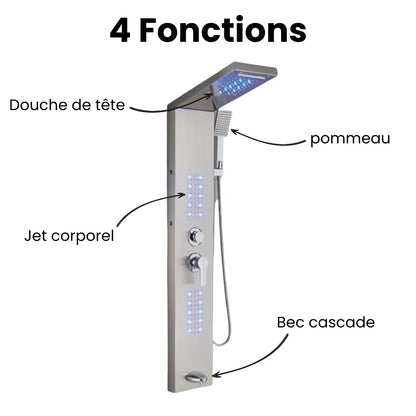 Colonne de douche hydromassante chrome