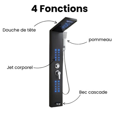 Colonne de douche hydromassante noir mat
