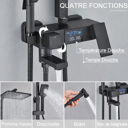 Colonne de douche thermostatique noir mat