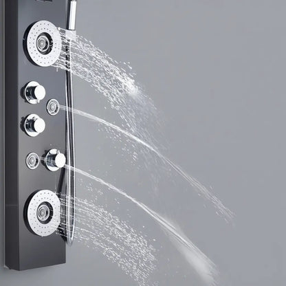 Colonne de douche hydromassante noir mat – 6 fonctions, jets massants, cascade LED et écran