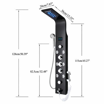 Colonne de douche hydromassante noir mat