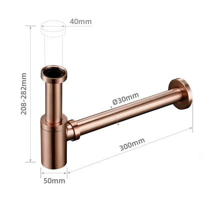 Siphon lavabo or rose brossé