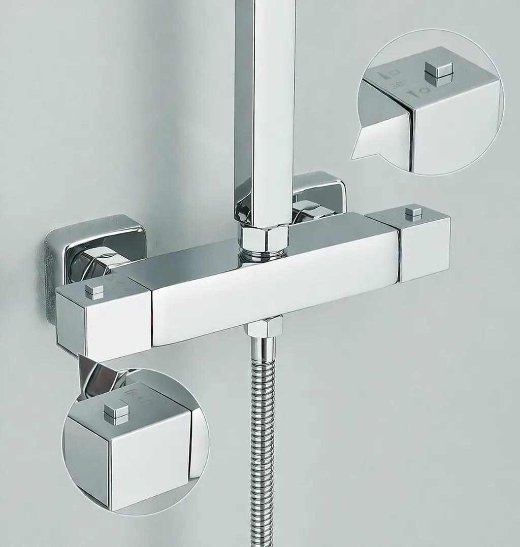 Colonne de douche thermostatique chrome