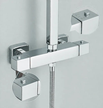 Colonne de douche thermostatique chrome
