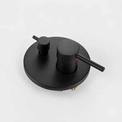 Colonne de douche encastrée noir mat – boîtier thermostatique rond à deux molettes
