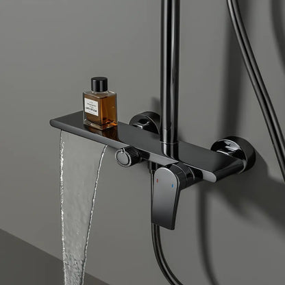 Colonne de douche thermostatique gris brossé