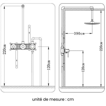 Colonne de douche encastrée chrome