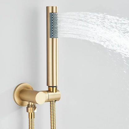 Colonne de douche encastrée or brossé