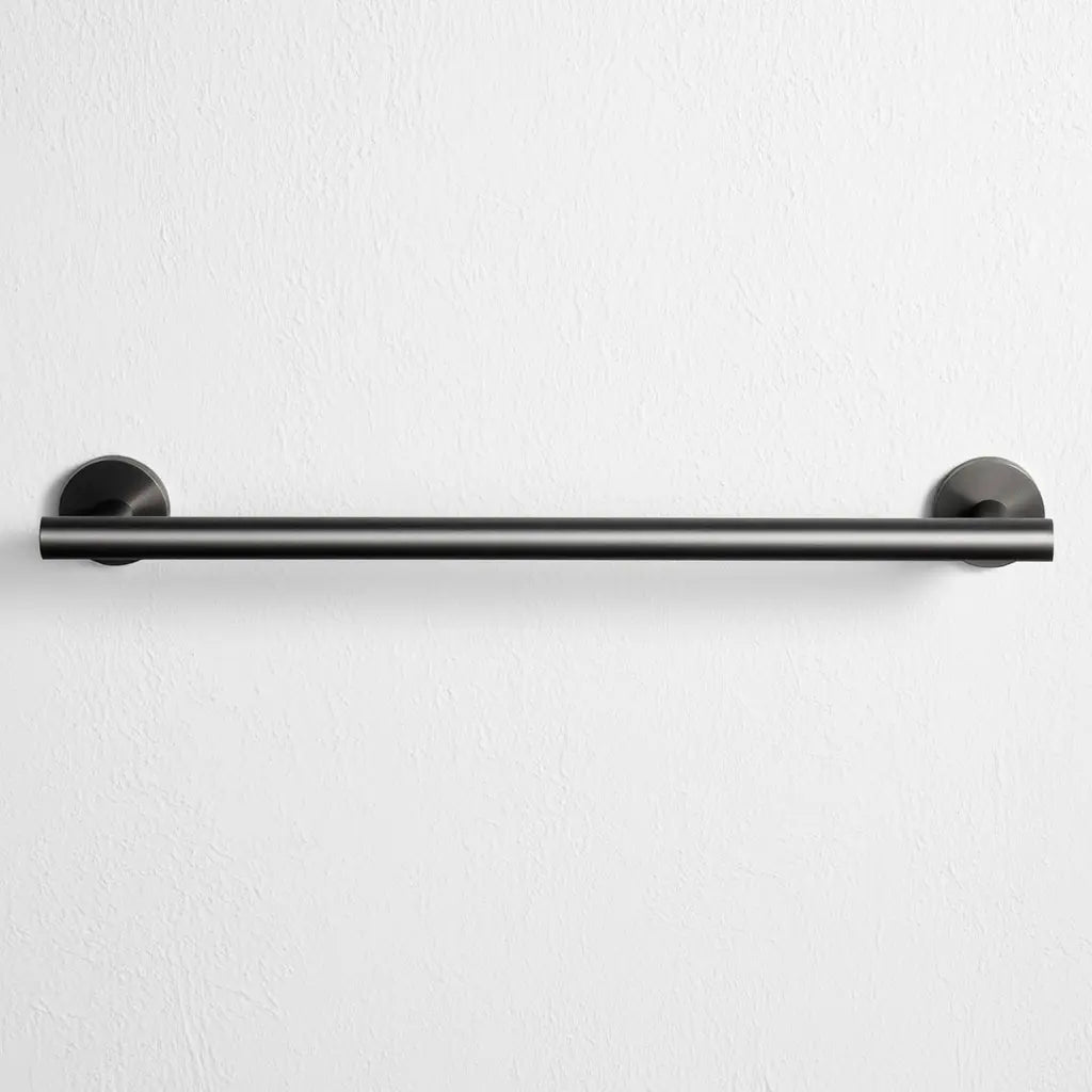 Porte-serviettes mural gris brossé – acier inoxydable, barre 45 cm à fixation invisible
