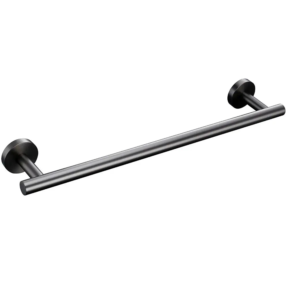 Porte-serviettes mural gris brossé – acier inoxydable, barre 45 cm à fixation invisible