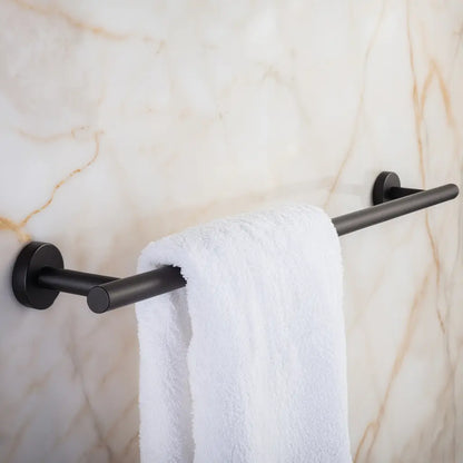 Porte-serviettes mural noir mat – acier inoxydable, barre 45 cm à fixation invisible