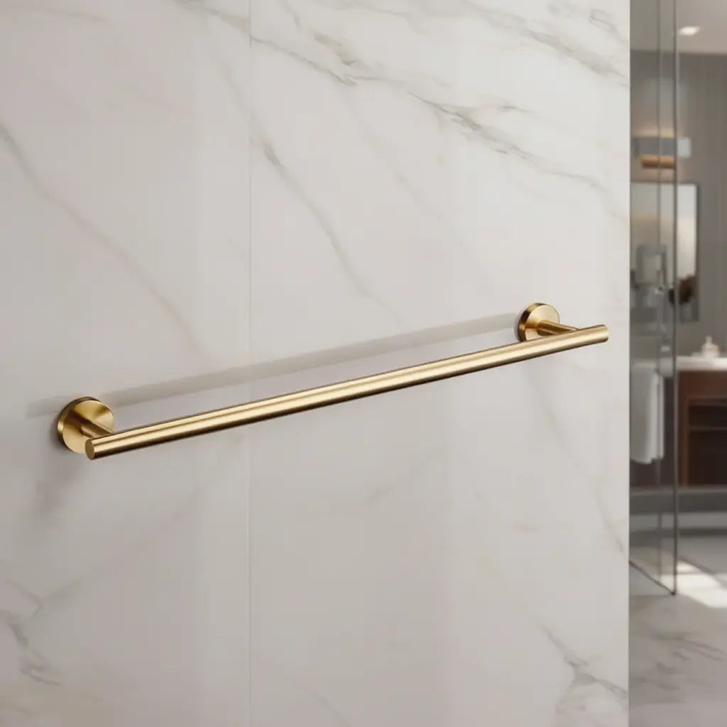 Porte-serviettes mural or brossé – acier inoxydable, barre 45 cm à fixation invisible