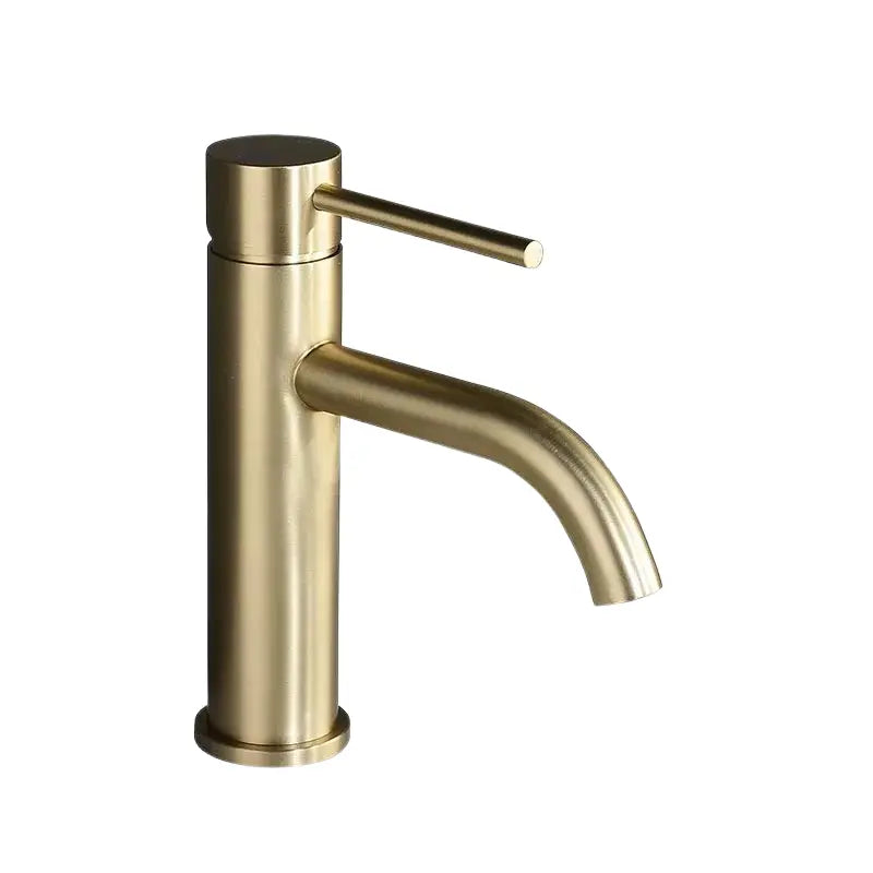 Robinet salle de bain or brossé – mitigeur lavabo laiton massif PVD avec mousseur