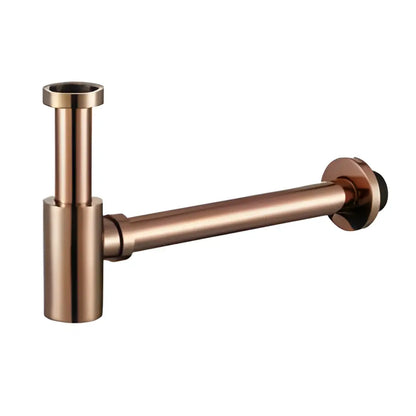 Siphon lavabo or rose brossé – siphon bouteille en laiton, rallonge 45 cm