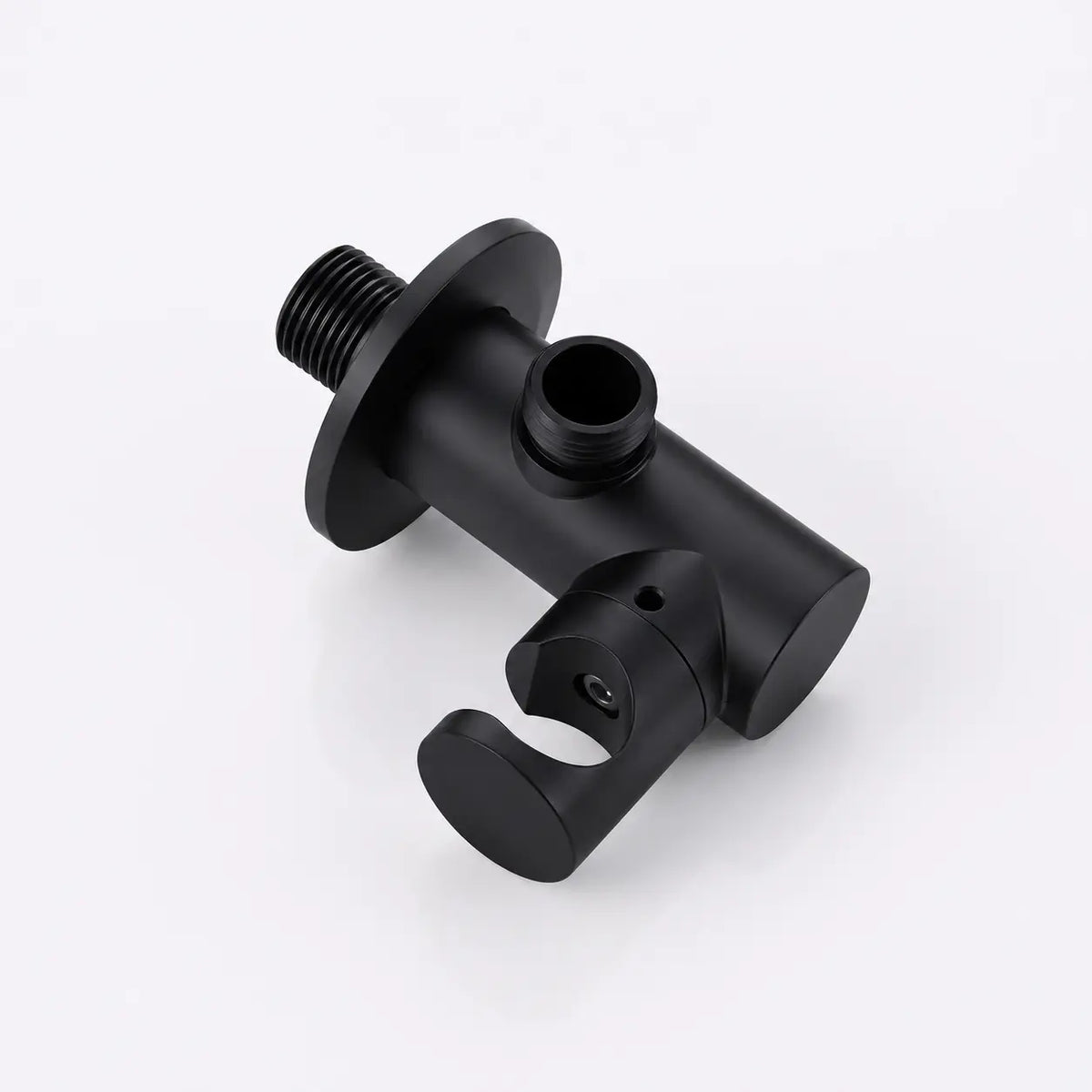 Colonne de douche encastrée noir mat – boîtier thermostatique rond à deux molettes