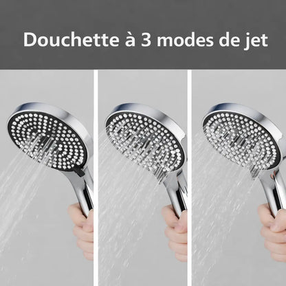 Colonne de douche thermostatique gris brossé
