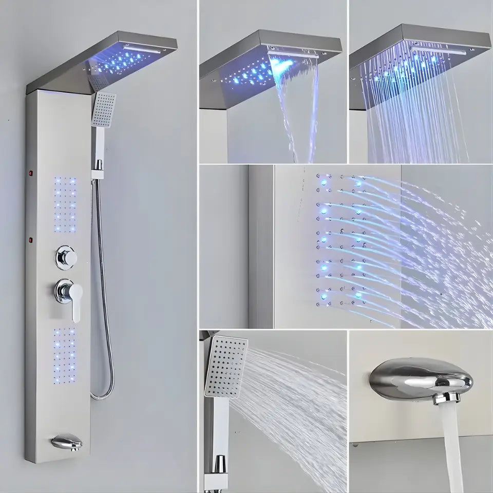 Colonne de douche hydromassante chrome