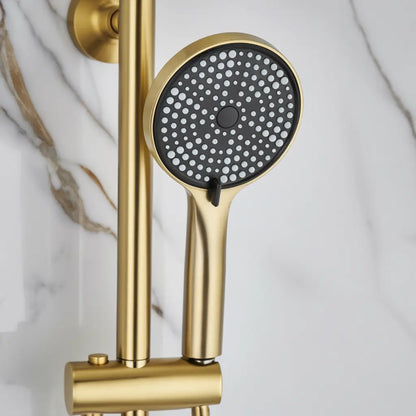 Colonne de douche thermostatique or brossé